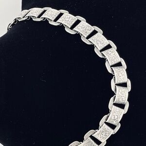 Vintage Napier Silver Tone Book-chain Necklace